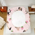 thumbnail image 5 of Castle Fairy Girls Boys Kawaii Dog Dachshund 3Pcs Twin Sheet Sets,Pink Strawberry Twin Fitted Sheet,Polka Dots Breathable Flat Sheet,Ultra Soft Home Decor, 5 of 7
