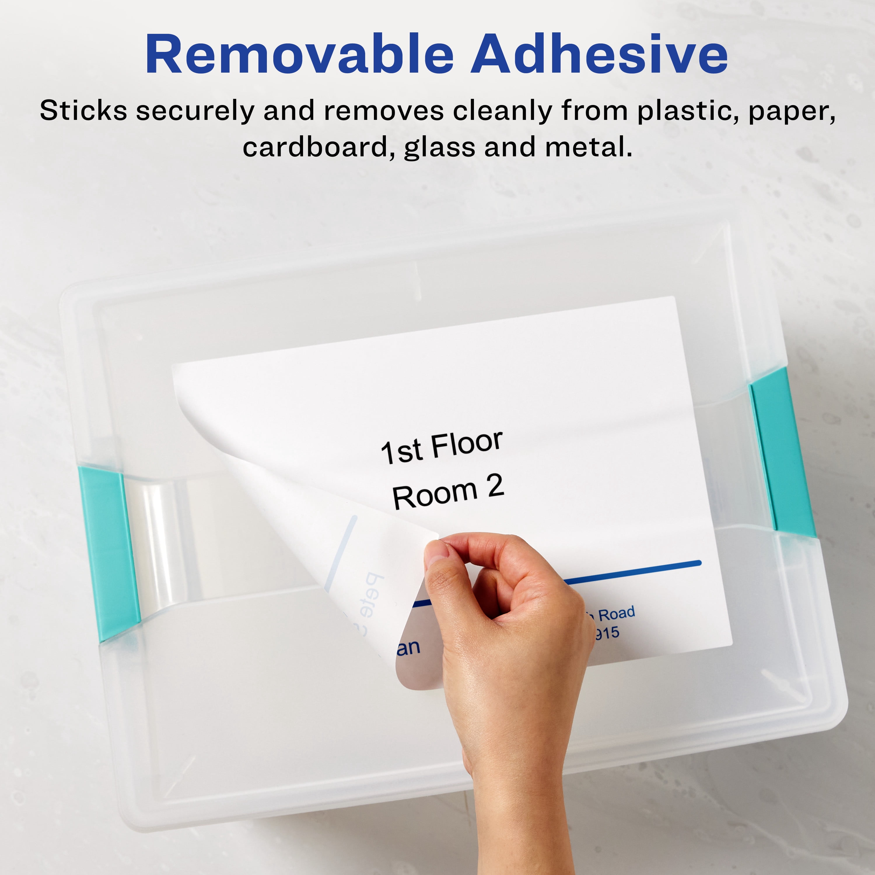 Avery Removable Rectangle Labels, 8.5" x 11", 50ct
