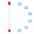 thumbnail image 4 of Clear Rigid Tube Round Plastic Tubing with Red Rubber Cap, 305mm/ 12 Inch Length, 9mmx10mm/0.35"x0.4", 2 Set, 4 of 7
