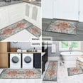 thumbnail image 5 of Boho Kitchen Decor Rug Set of 2, Farmhouse Style Kitchen Mats for Sink, Bohemian Non Slip Absorbent Floor Mat for Kitchen Laundry Area Carpet 47"×17"+30"×17" Blue-Orange, 5 of 6