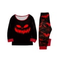 thumbnail image 4 of Racifhz Cozy Family Matching Halloween Pajamas Set Printed Long Sleeve Top and Pants Loungewear Festive Holiday Sleepwear Set Nightwear Cute Halloween Gifts for Mom Dad, 4 of 5