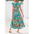thumbnail image 2 of Vestido midi PRETTYGARDEN para mujer con cuello en V con estampado floral de verano 2025, 2 of 6