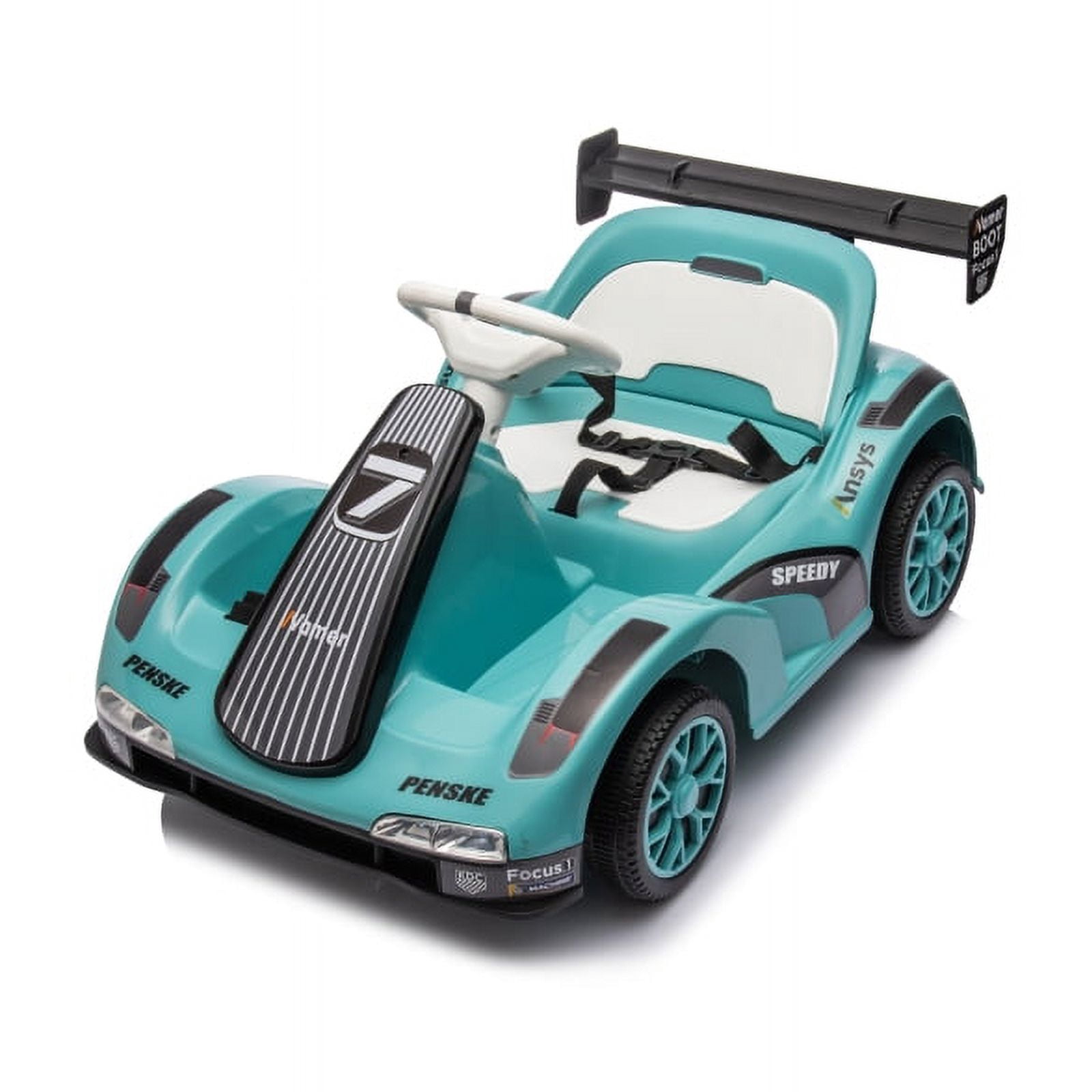 Ride on Go Kart fir Kids, 12V Battery Powered Kids Electric Go Kart Toy, Kids Electric Ride on Car Toy w/2.4 G Remote Control, Multi-Function Center Console, 1.8~3.2 MPH Speed, Three-Point Safety Belt