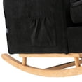 thumbnail image 6 of Fabric Rocking Chair with Side Pocket Mid-Century Modern Nursery Rocking Armchair w/Wood Frame Upholstered Tall Back Accent Glider Rocker for Living Room(Black + Polyester), 6 of 8