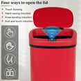 thumbnail image 3 of 13 Gallon Trash Can Automatic Kitchen Garbage Can with Lid Touchless Sensor Waste Bin Slim No Touch Stainless Steel Trash Can for Home, Living Room, Bedroom, Office （Red）, 3 of 8