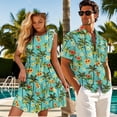 thumbnail image 3 of Jeiento Coconut Tree Matching Beach Outfits for Couples Womens Dresses Mens Short Sleeve Shirts Button Up Shirt Tiered A Line Dress, 3 of 6