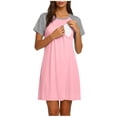 thumbnail image 4 of Bovxnpu Maternity Summer Clothes,Maternity Dress for Baby Shower,Crew Neck Short Sleeve Loose Comfortable and Casual Maternity Dress, 4 of 6