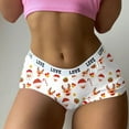 thumbnail image 3 of Gibobby Bikini elástico algodón Pantalones cortos con estampado navideño para mujer, ropa interior divertida tipo bóxer, bragas para mujer, pijamas （Blanco， L), 3 of 5