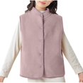 thumbnail image 2 of Annhoo Kids Plush Vest Boys Girls Sleeveless Button down Padded Jackets Fall Winter Comfy Warm Outwear, 2 of 6