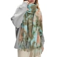 thumbnail image 3 of Women’s Tie-Dye Scarf Soft soft cozy-Like Winter Wrap Long Lightweight Shawl with Tassel Fashion Scarves,F, 3 of 5