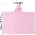 thumbnail image 6 of ROMASA  Toddler Hooded Bath Towel Ultra Soft Towel Highly Absorbent Bathrobe Blanket Baby Shower Gifts for Boys Girls- 27.5" x 55"(Pink-Rabbit), 6 of 8