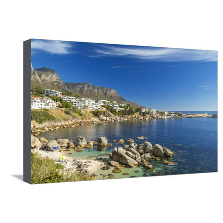 Beach Near Camps Bay in Cape Town, Western Cape, South Africa Stretched Canvas Print Wall Art By Peter