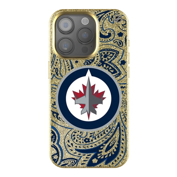 Keyscaper Gold Winnipeg Jets Paisley Bling iPhone Case