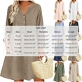 thumbnail image 3 of TEAJOPSUU Women's Midi Dresses Cotton Blend Loose Fit V Neck Button Placket Long Sleeve Dresses with Pockets Casual Solid Color Dresses Olive Green, 3 of 7