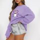 thumbnail image 3 of Gibobby Sudadera oversize mujer Sudaderas francesas para mujeres(Morado,CH), 3 of 4