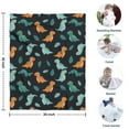 thumbnail image 4 of Black Dinosaurs Leaves Pattern Blanket,Comfortable Soft Flannel Throw Blanket,All Season,Warm Lightweight Blankets for Sofa Bed Couch Living Room Chair,30"x40", 4 of 4