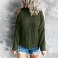 thumbnail image 4 of Vedolay Women's Fall Tops Women Knitted Sweater Crew Neck Solid Basic Long Sleeve Loose Fit Pullover Top,Green S, 4 of 5