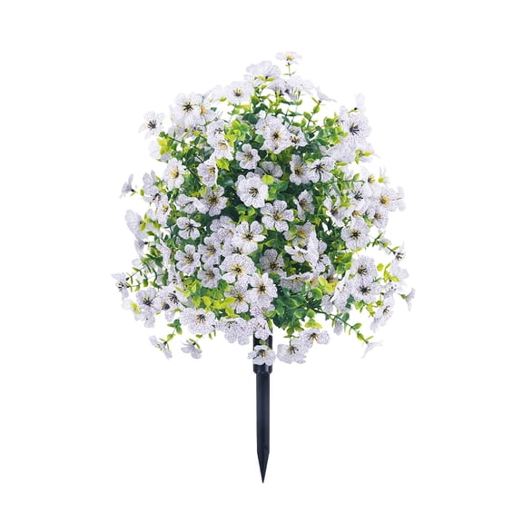 Taotanxi 1Pcs Artificial Topiary Ball Trees Outdoor with Ground Spike, 23" Violet UV Resistant Boxwood Evergreen with Stake,Fake Shrubs Eucalyptus Plant Bushes for Porch Garden