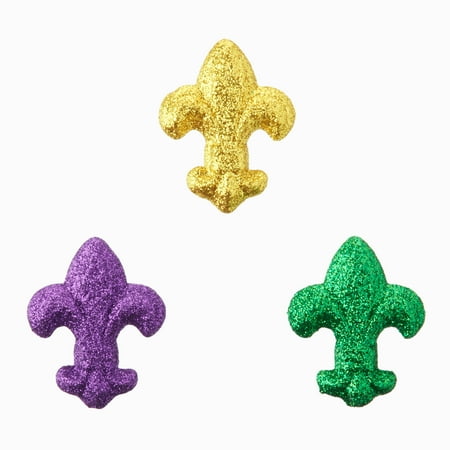 Way To Celebrate Mardi Gras Glitter Fleur-de-Lis Scatter Decor, 16 Count