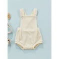 thumbnail image 3 of Douhoow 0-18M Baby Girls Sleeveless Romper Cute Solid Color Backless Strap Bodysuit, 3 of 9