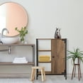 thumbnail image 2 of Landia Home 34"H x 24” W x 13"D Bathroom Cabinet with Steel Frame, 3 Shelves, Brown, CVA6114U, 2 of 7