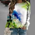 thumbnail image 2 of WXLWZYWL Trendy Sweatshirts For Women 2023 Women Classic And Winter Floral Print Crewneck Long Sleeve Loose Sweatshirt Tops, 2 of 5