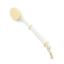 REGALWOVEN White Soft Nylon Bristle Long Handle Bath Brush Body Massging Srubber