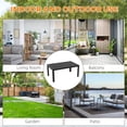 thumbnail image 4 of Black Rectangular Outdoor Coffee Table, 40" x 24" x 18" Powder-Coated Galvanized Steel Slatted Patio Table for Garden, Balcony, Porch and Backyard, Weather-Resistant Design, 4 of 7