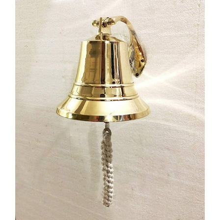 Antique 6 inches Nautical Brass Ship Bell Nautical Maritime Marine Boat Wall Han