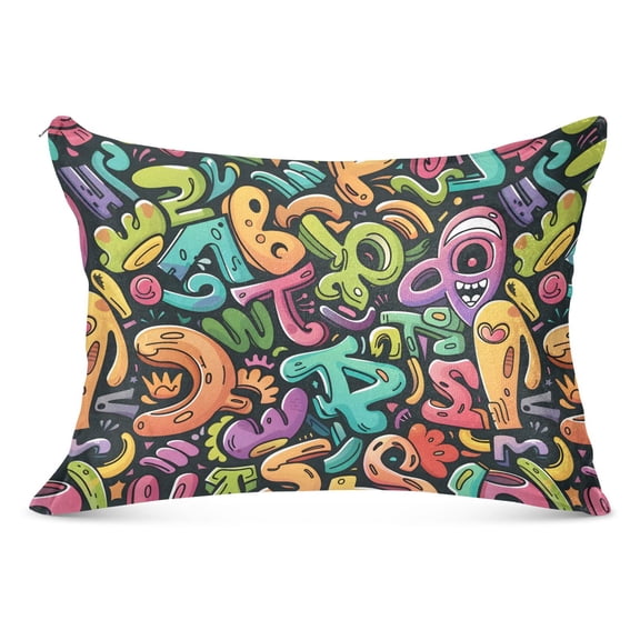 Funny Characters Plush Pillow Cases Standard Size Ultra Soft Warm Pillowcases with Zipper 20"x26"