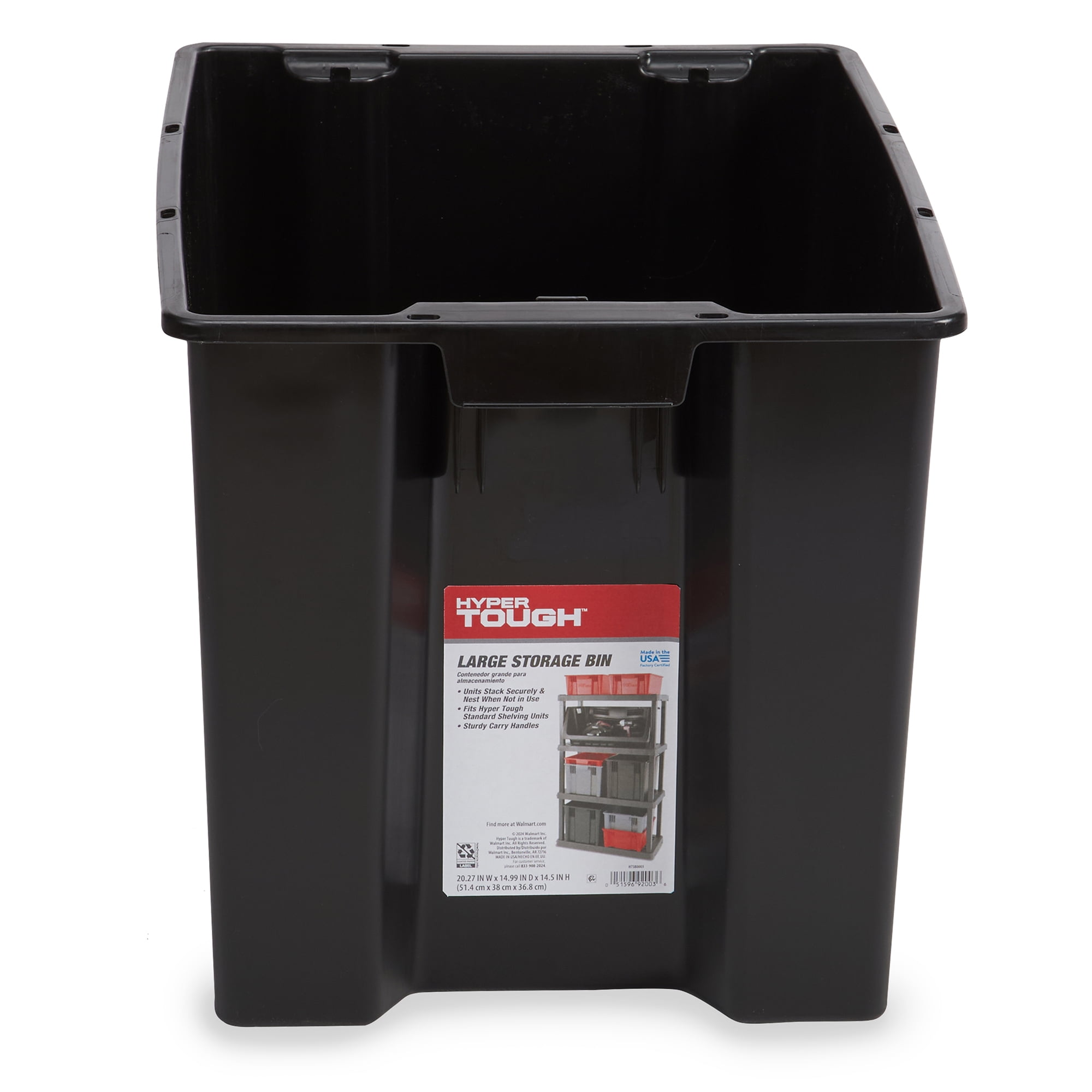 Hyper Tough Garage Plastic Storage Bin Large Nesting Stacking