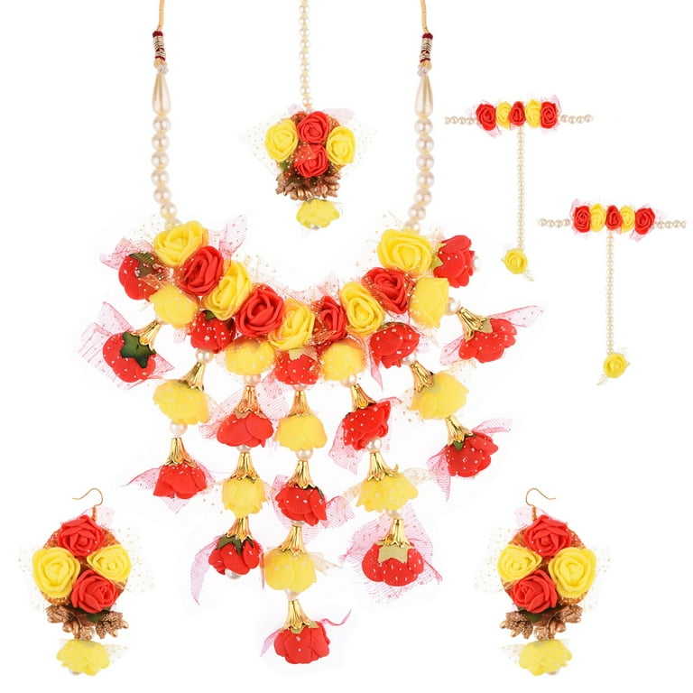 Baby shower deals flower jewellery set