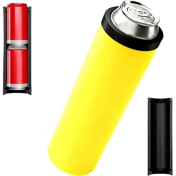 Double Tactical Reload Can Holder - Ultra Chill System, Tactical Insulation Can Sleeves Slim Can Cooler Fits Two 12oz Beverage Cans, Easy to Hold, Suitable for Beer and Soda (Yellow)Z