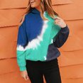 thumbnail image 2 of Fesfesfes Women Hooded Plus Size Tie-Dye Printed Gradient Pullover Long Sleeve Sweatshirt Top Clothes Sale, 2 of 6
