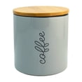 thumbnail image 4 of Set 2 Contenedores De Porcelana para Almacenamiento de Café Y Azúcar, Tapa Hermética de Bambú, En Tonalidad Neutra: Beige y Gris con Caja de Regalo, 4 of 9