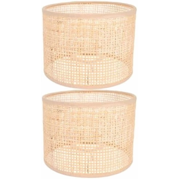 Woven Rattan Lampshade Cover for Floor Lamp and Chandelier Rustic Wicker Lamp Shade Replacement Soft Light Diffuser for Cozy Living Room and Bedroom Decor 4.72 Inch$$Tools & Hardware Other