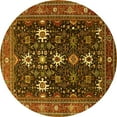 thumbnail image 1 of Ahgly Company Indoor Round Oriental Yellow Traditional Area Rugs, 6' Round, 1 of 4
