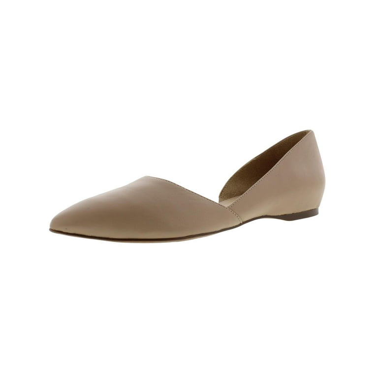 Womens Samantha Pointed Toe Flats Taupe Leather Walmart