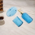 thumbnail image 3 of Conjuntos Únicos de Accesorios de Baño Reutilizables de Rayas Verticales Kit de Vidrio Azul, 3 of 4