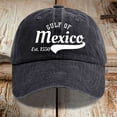 thumbnail image 3 of Womens Distressed Denim Washed Baseball Cap Gulf of Mexico Print Adjustable Casual Sun Hat for Her Black One Size, 3 of 3