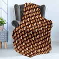 thumbnail image 4 of Fruits Soft Flannel Fleece Throw Blanket, Earth Toned Silhouette of Lemons Pear Apples Yummy Organic Theme, Cozy Plush for Indoor and Outdoor Use, 50" x 60", Brown Ginger, by Ambesonne, 4 of 5