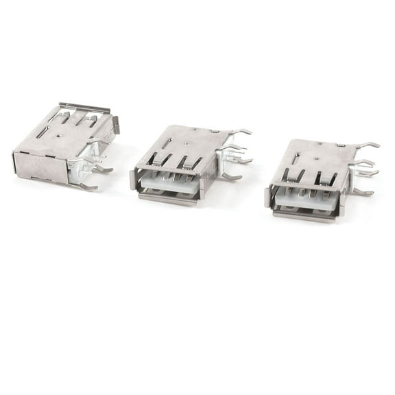 Unique Bargains 3 Pcs Computer PC USB 2.0 Type A Female Horizontal PCB Panel Mounting Adapter