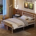 thumbnail image 2 of Yoneston Queen Size Metal Bed Frame with Headboard and Footboard Heavy Duty Bed for Bedroom, White, 2 of 8