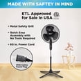 thumbnail image 3 of Ventilador de pedestal Comfort Zone CZST161BTEBK 40-120 cm, 3 velocidades, 3 of 8