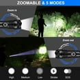 thumbnail image 2 of 50000 Lumens Powerful Flashlight, USB Rechargeable Waterproof XHP70 Searchlight Super Bright 5 Modes LED Flashlight Zoom Bar Torch for Hiking Hunting Camping Outdoor Sport (Battery Included), 2 of 5
