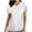 White, variant on Fesfesfes Yoga Clothes Women's Fashion Short Sleeve V-Neck Tops Working Uniform Printing Pocket Blouse Tops T Shirt 8(L)