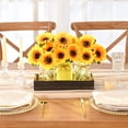 thumbnail image 3 of Centro de mesa para decoración de mesa, girasoles BLEUM CADE, con bandeja de madera, 3 of 8