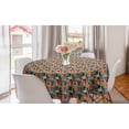 thumbnail image 1 of Colorful Round Tablecloth, Contemporary Geometric Square Tiled Grunge Vintage Rectangular Illustration, Circle Table Cloth Cover for Dining Room Kitchen Decor, 60", Multicolor, by Ambesonne, 1 of 1