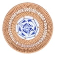 thumbnail image 1 of Portavasos de ratán tejido Jadeshay porcelana azul y blanca, 1 of 8