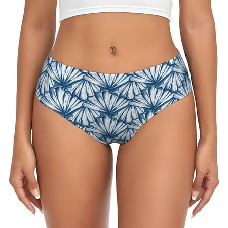 Womens Underwear - Blue Shells No Show Seamless Underwear for Women  Soft Stretch Womens Panties  Hipster Ladies Panties Bikini Underwear Briefs